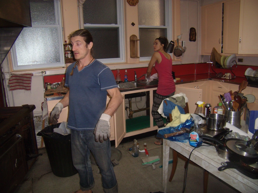 Freimane and Čirksts working in the kitchen