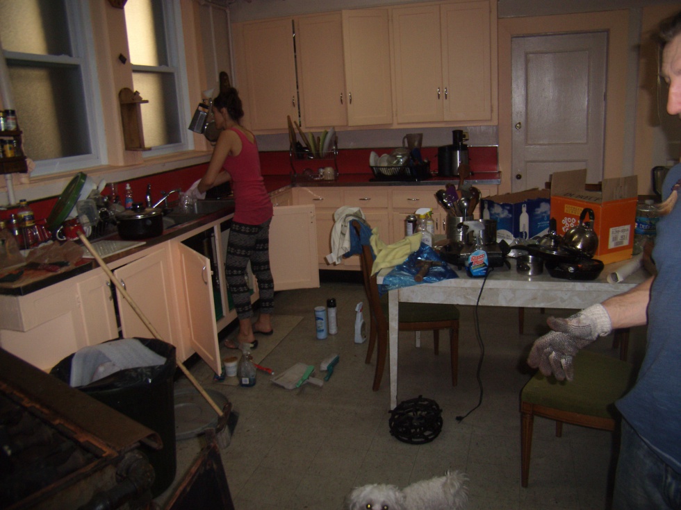 Freimane and Čirksts working in the kitchen